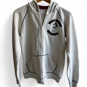 Walt Disney Studios Mickey Mouse Zip Hoodie Fleece Grey Women’s Medium